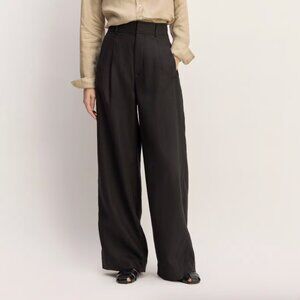 Everlane The Linen Way-High Drape Pant 6 Black